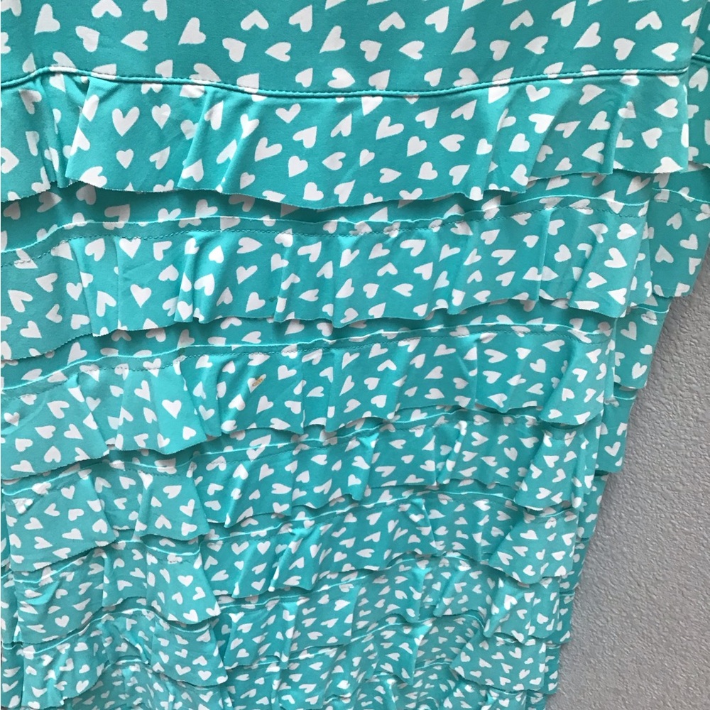 Turquoise Sleeveless Ruffle Dress - Picture 4 of 6